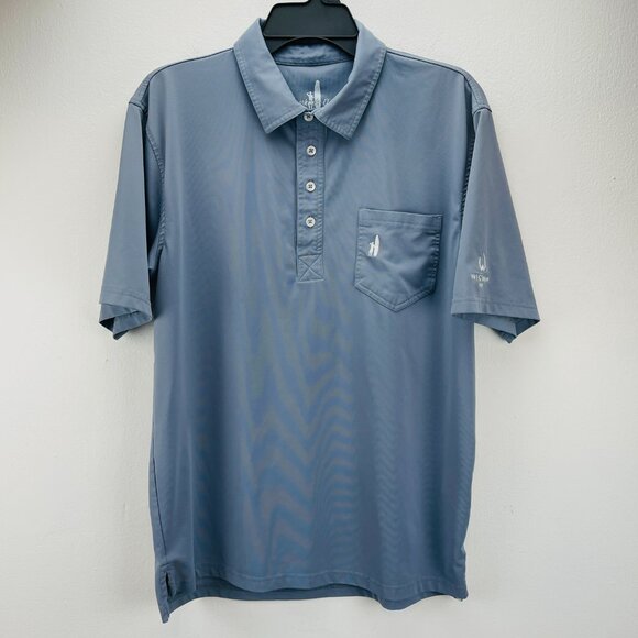Johnnie-O Polo Shirt Mens Medium Gray Prepformance Short Sleeve Wigwam Golf - Picture 2 of 8